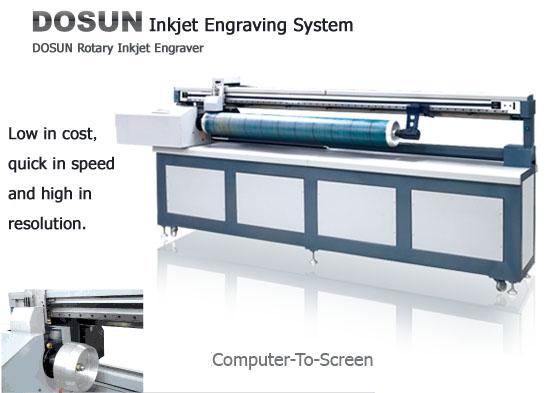 Textile Industrial Digital Rotary Inkjet Engraver , Computer-to-screen Inkjet Screen Engraving Machine 0